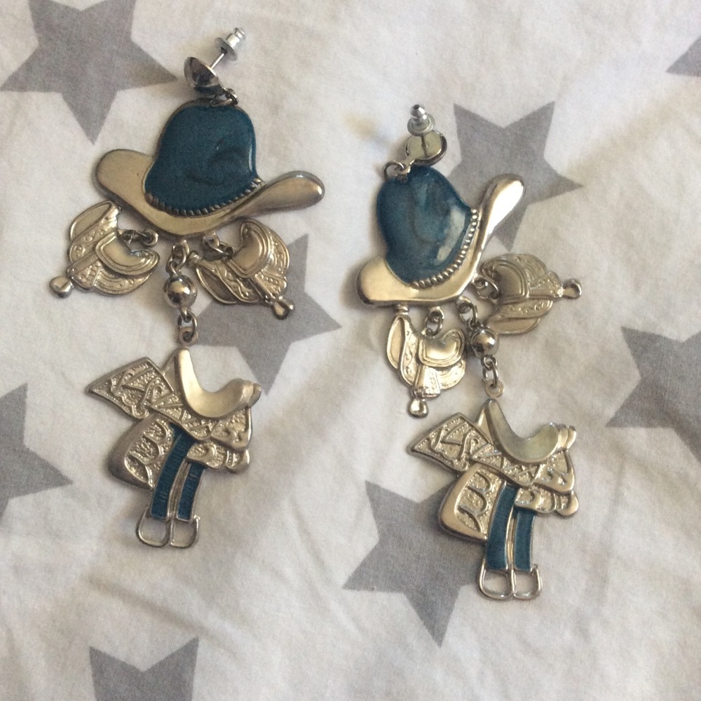 Cowboy hat earrings